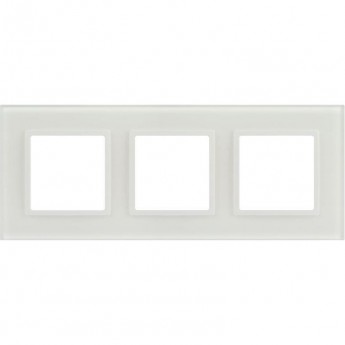 Рамка для розеток и выключателей ЭРА ELEGANCE Б0065836 14-5103-01М на 3 поста стекло матовый белый