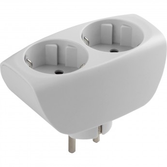 Разветвитель электрический ЭРА SP-2E-W на 2 розетки с заземлением со шторками 16А белый Разветвитель электрический ЭРА SP-2E-W на 2 розетки с заземлением со шторками 16А белый