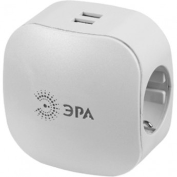 Разветвитель электрический ЭРА SP-3e-USB-2A на 3 розетки + 2 USB с заземлением со шторками 16А белый Разветвитель электрический ЭРА SP-3e-USB-2A на 3 розетки + 2 USB с заземлением со шторками 16А белый