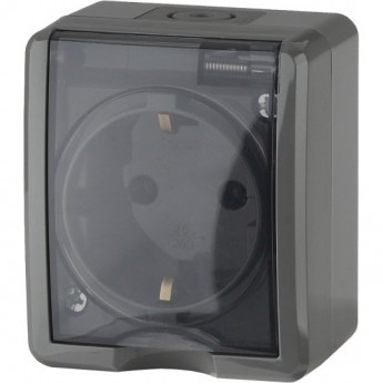 Розетка ЭРА ЭКСПЕРТ 11-2402-03 16А IP54 16AX 250В 2P+E защ. шторки сер. ЭРА Б0020715