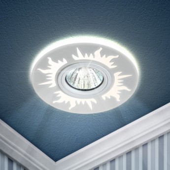 Светильник ЭРА DK LD30 WH /1 декор cо светодиодной подсветкой MR16 220V MAX 11W белый Светильник ЭРА DK LD30 WH /1 декор cо светодиодной подсветкой MR16 220V MAX 11W белый