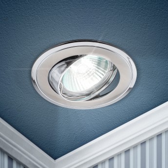 Светильник ЭРА KL22 А SN/CH литой пов. двойной контур MR16 12V/220V 50W сатин никель/хром Светильник ЭРА KL22 А SN/CH литой пов. двойной контур MR16 12V/220V 50W сатин никель/хром