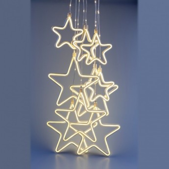 Светодиодная новогодняя гирлянда ЭРА ЕGNIG - ST занавес НЕОНОВЫЕ ЗВЕЗДЫ 8 режимов 2,4*0,8 м теплый свет IP20 Светодиодная новогодняя гирлянда ЭРА ЕGNIG - ST занавес НЕОНОВЫЕ ЗВЕЗДЫ 8 режимов 2,4*0,8 м теплый свет IP20