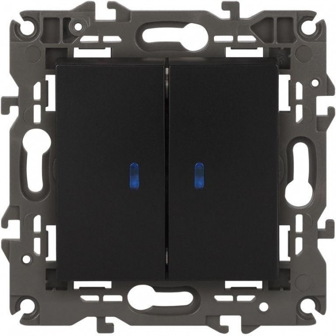 Выключатель ЭРА ELEGANCE 14-1105-05 10А IP20 250В 10AX с подсветкой антрацит B0034241