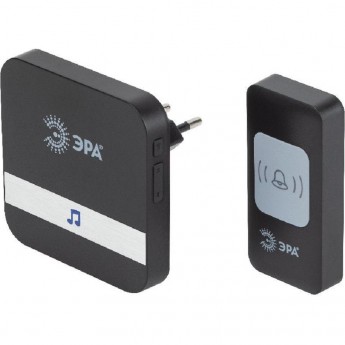 Звонок дверной ЭРА C94 беспроводной, от сети, черный, 52 мелодии Звонок дверной ЭРА C94 беспроводной, от сети, черный, 52 мелодии