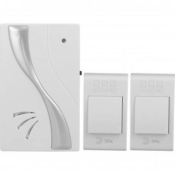 Звонок дверной ЭРА TWIN-B беспроводной две кнопки белый 32 мелодии Звонок дверной ЭРА TWIN-B беспроводной две кнопки белый 32 мелодии